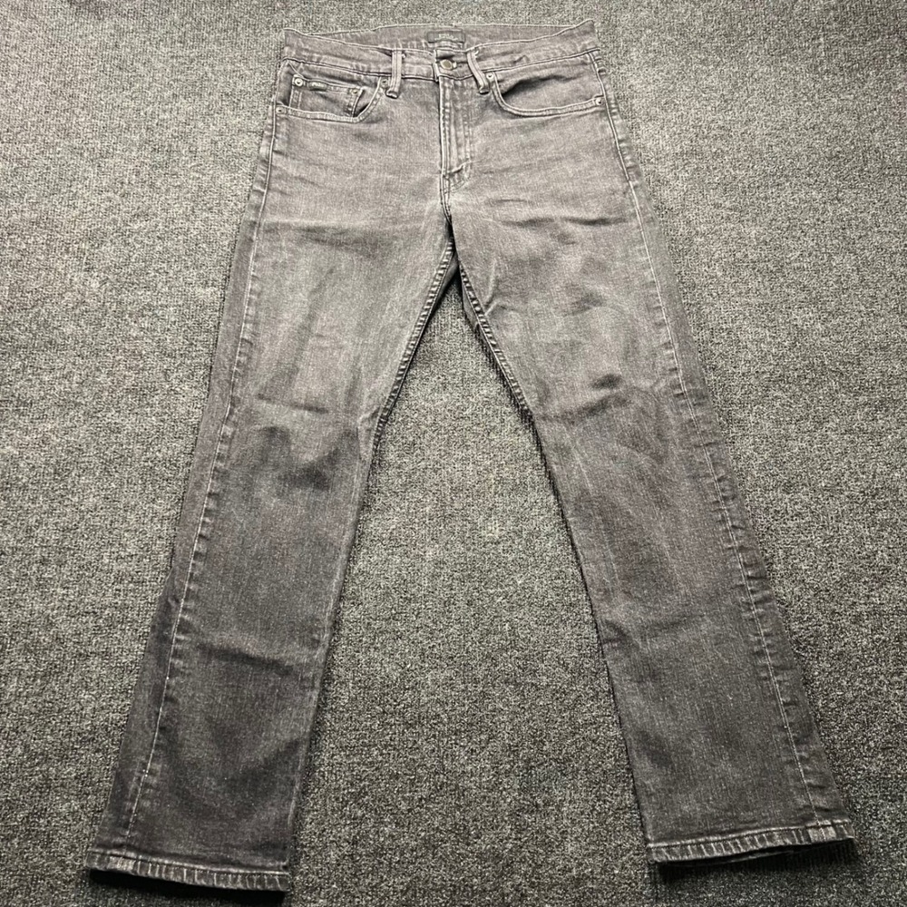 Polo Ralph Lauren Mens Jeans 30x30 Gray Slim Straight Denim Pants 2678